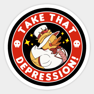 Lucifer Duck Rubber, Take That Depression Sticker